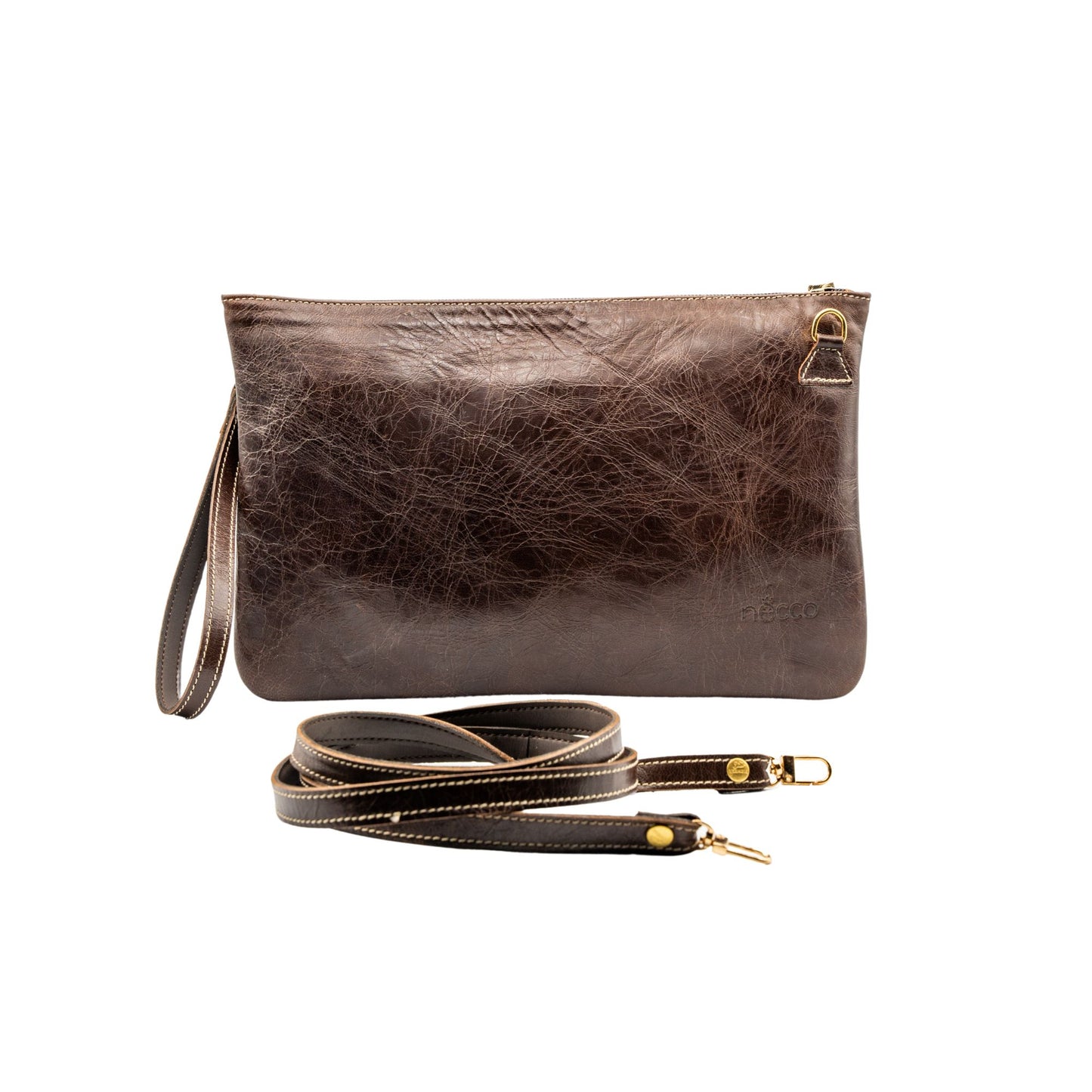 MARTINA LIMITED - Pochette Borsetta a tracolla in pelle Vintage marrone