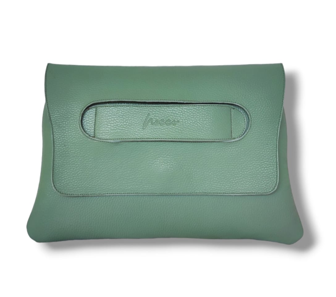 MILVA - Pochette in pelle martellata con manico a fascia