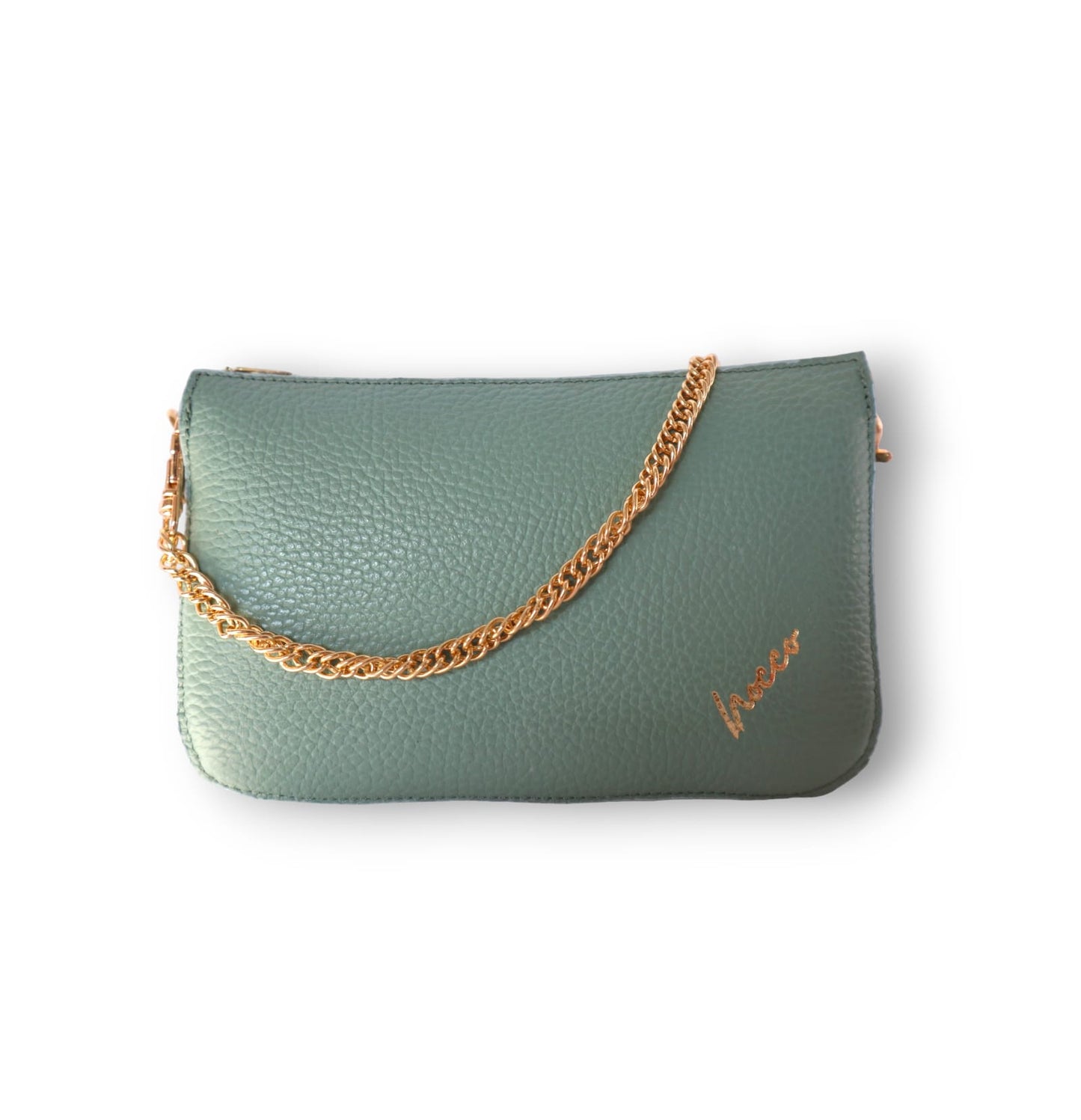 CAMILLA - pochette donna con catena in pelle martellata