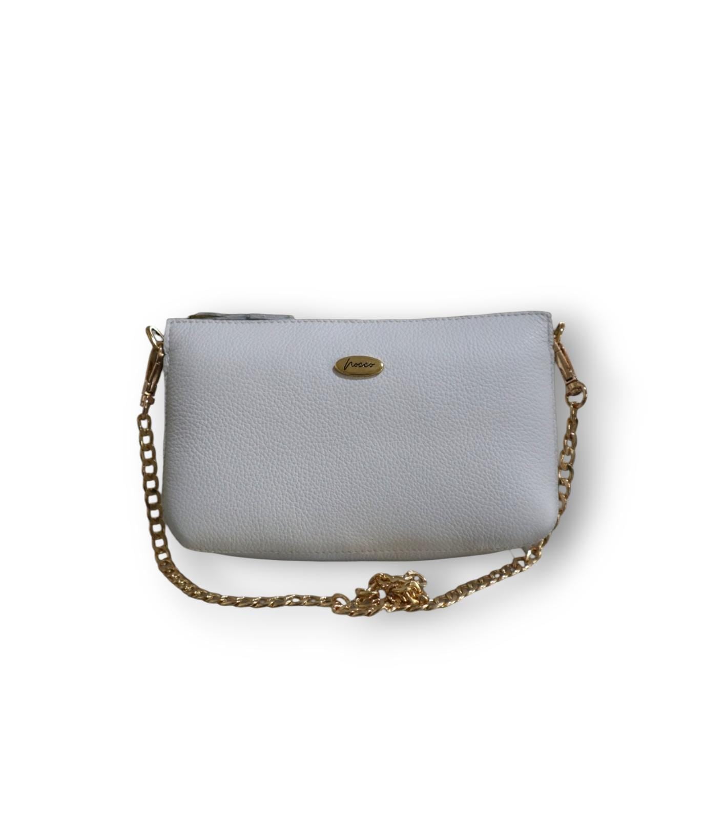 CAMILLA - pochette donna con catena in pelle martellata