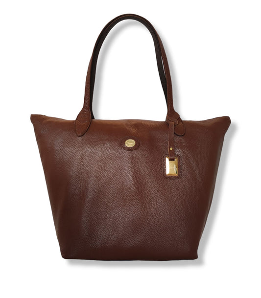 ENZA - Shopper  -  Borsa con manici in pelle - pelle martellata