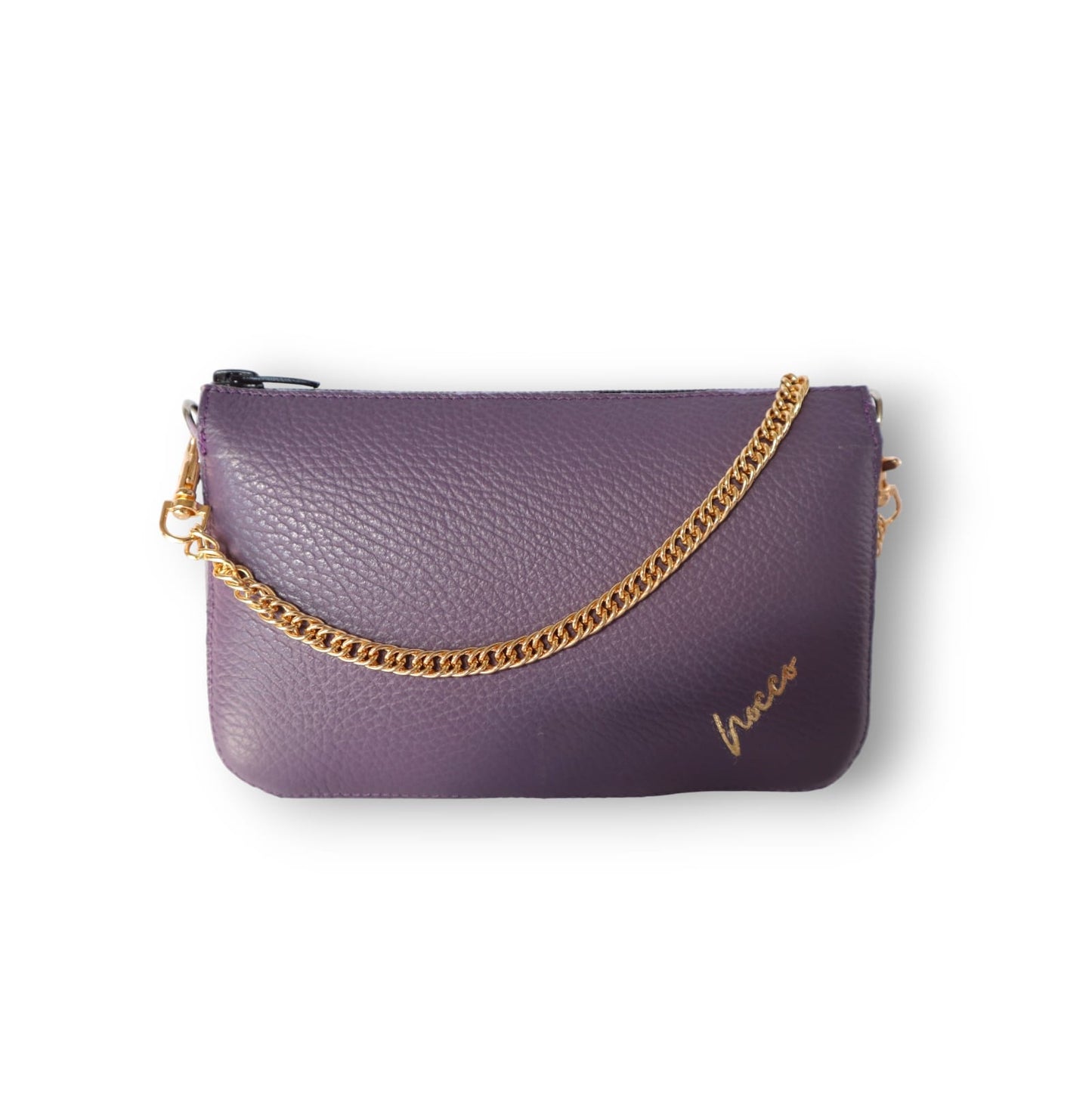 CAMILLA - pochette donna con catena in pelle martellata